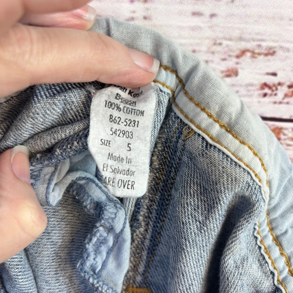 Vintage Kid Gorpcore Denim Overalls OshKosh B'gosh Size 5 Blue 100% Cotton